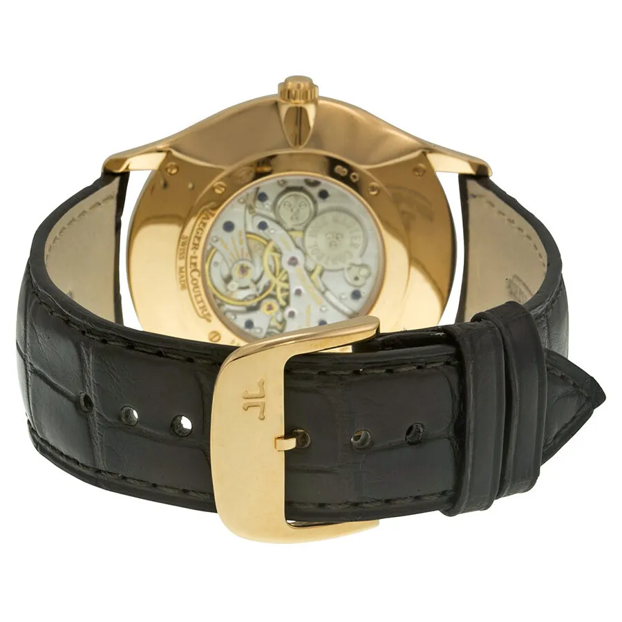 Jaeger LeCoultre Master Control Ultra Thin Champagne Dial 18kt Rose Gold Brown Leather Men's Watch Q1342520