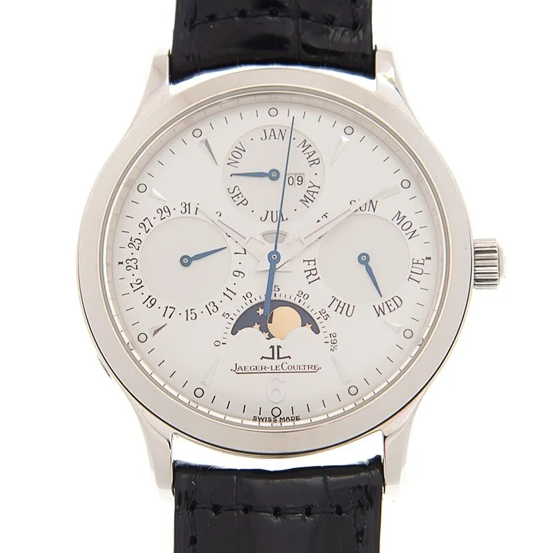 Jaeger LeCoultre Master Ultra Thin Perpetual Automatic Silver Dial Men's Watch Q149842A