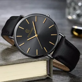 KEMANQI Sleek Ultra-thin Waterproof Stainless Steel Mesh Quartz Watch for Men
