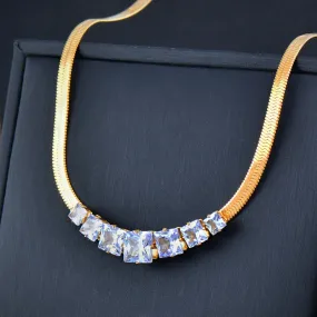korean fashion Crystal Pendant Stainless Steel Necklaces for Women