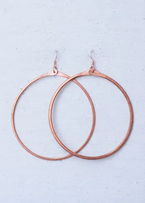 Large Copper Hoop Earrings