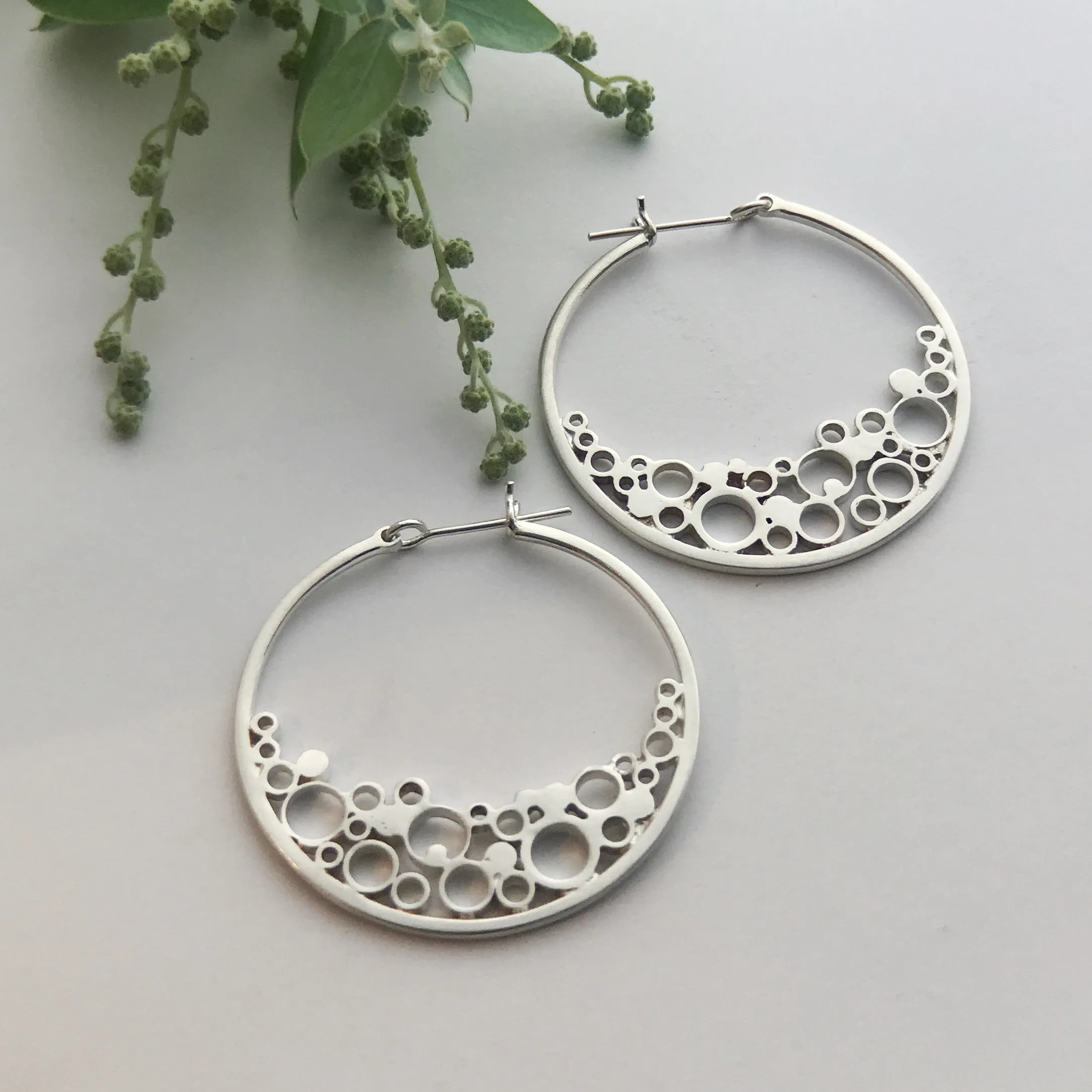 Large New Moon Hoop Earrings
