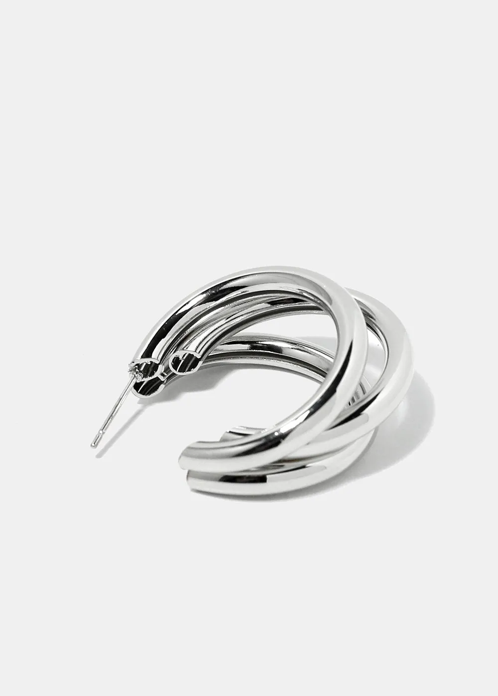 Layered Thick Open Hoop Earrings