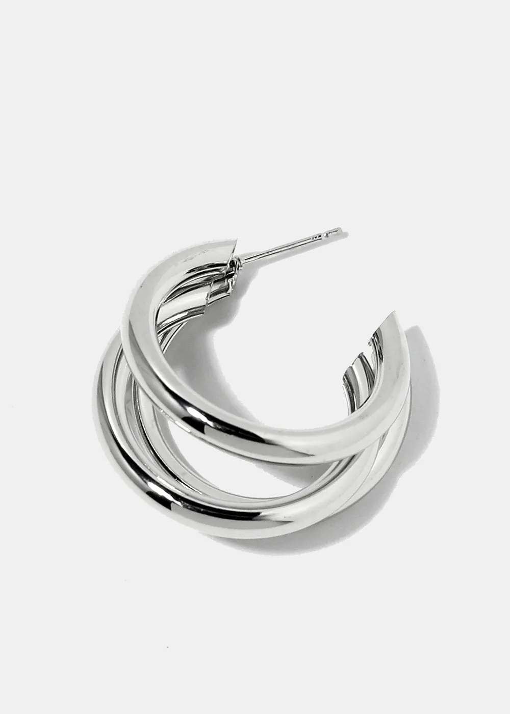 Layered Thick Open Hoop Earrings