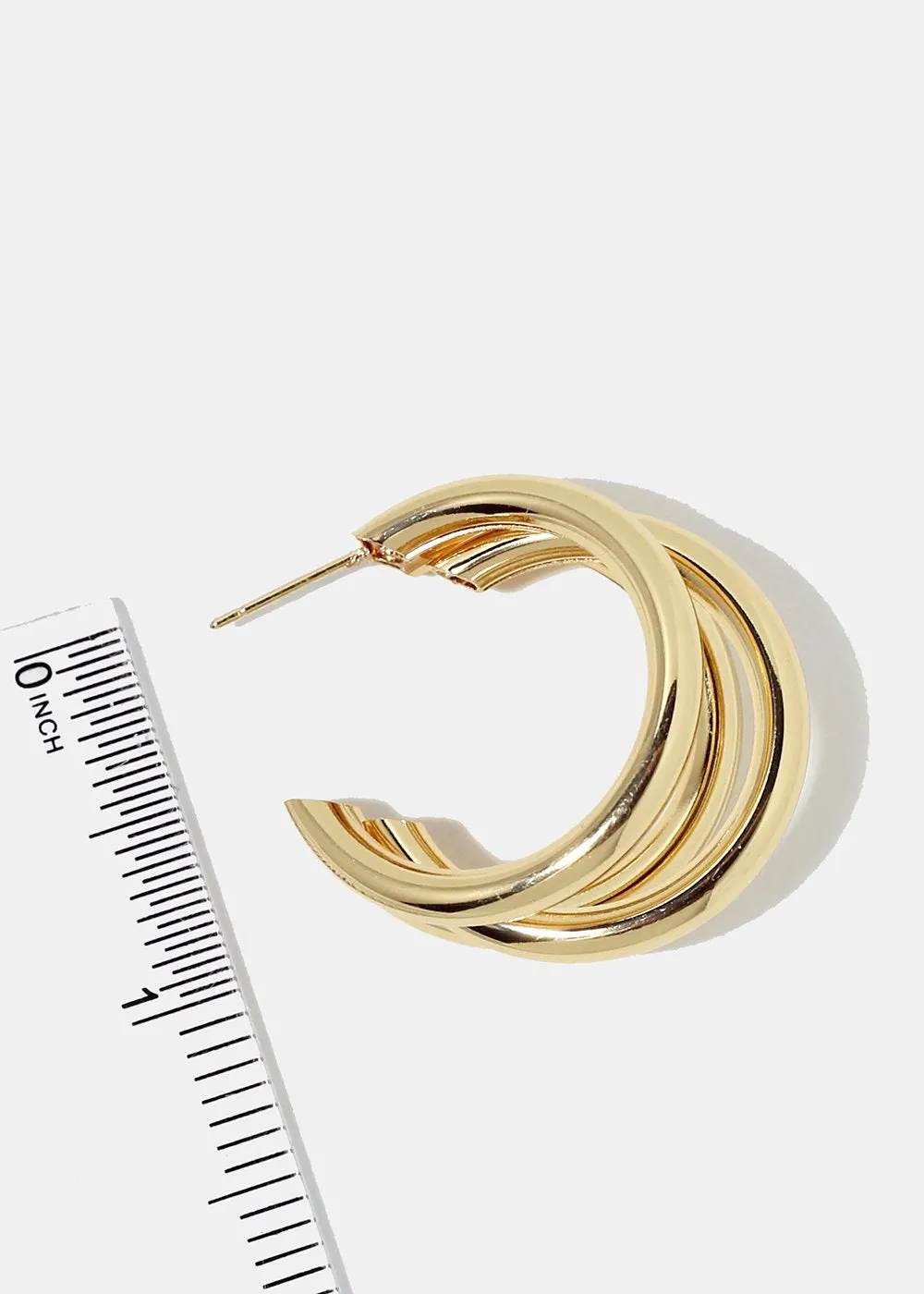 Layered Thick Open Hoop Earrings