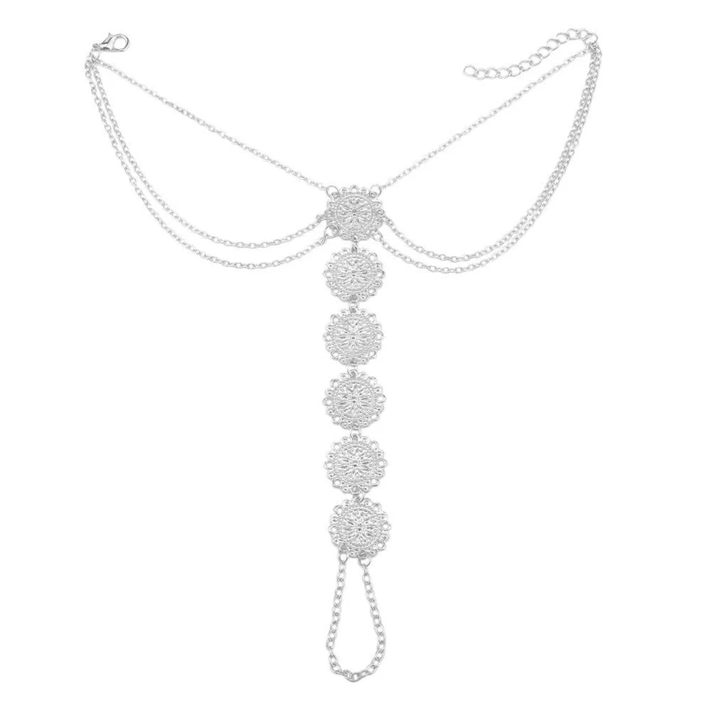 Lucky eye Sexy Gold Silver Color Tassel Anklet For Women