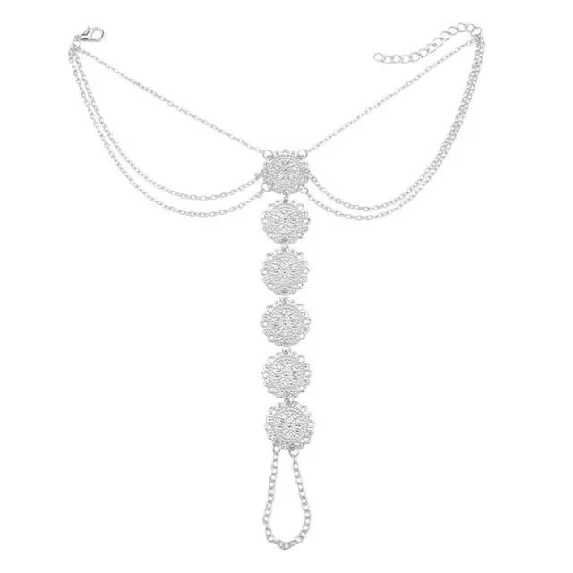 Lucky eye Sexy Gold Silver Color Tassel Anklet For Women