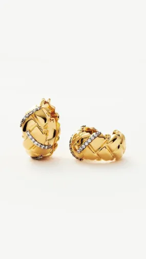 'Lucy Wiliams' Pave Waffle Hoop Earrings