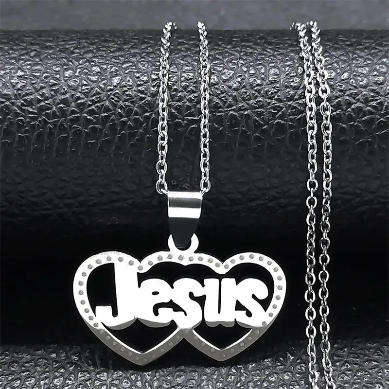 Male Jesus Cross Stainless Steel Choker Necklace for Men Chain Gold Color Bullet Necklaces