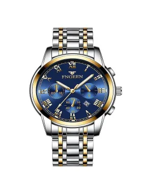Men'S Stainless Steel Waterproof Quartz Wristwatch