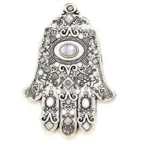 Michal Golan Blue Lace Agate & Swarovski Crystal Wall Hamsa