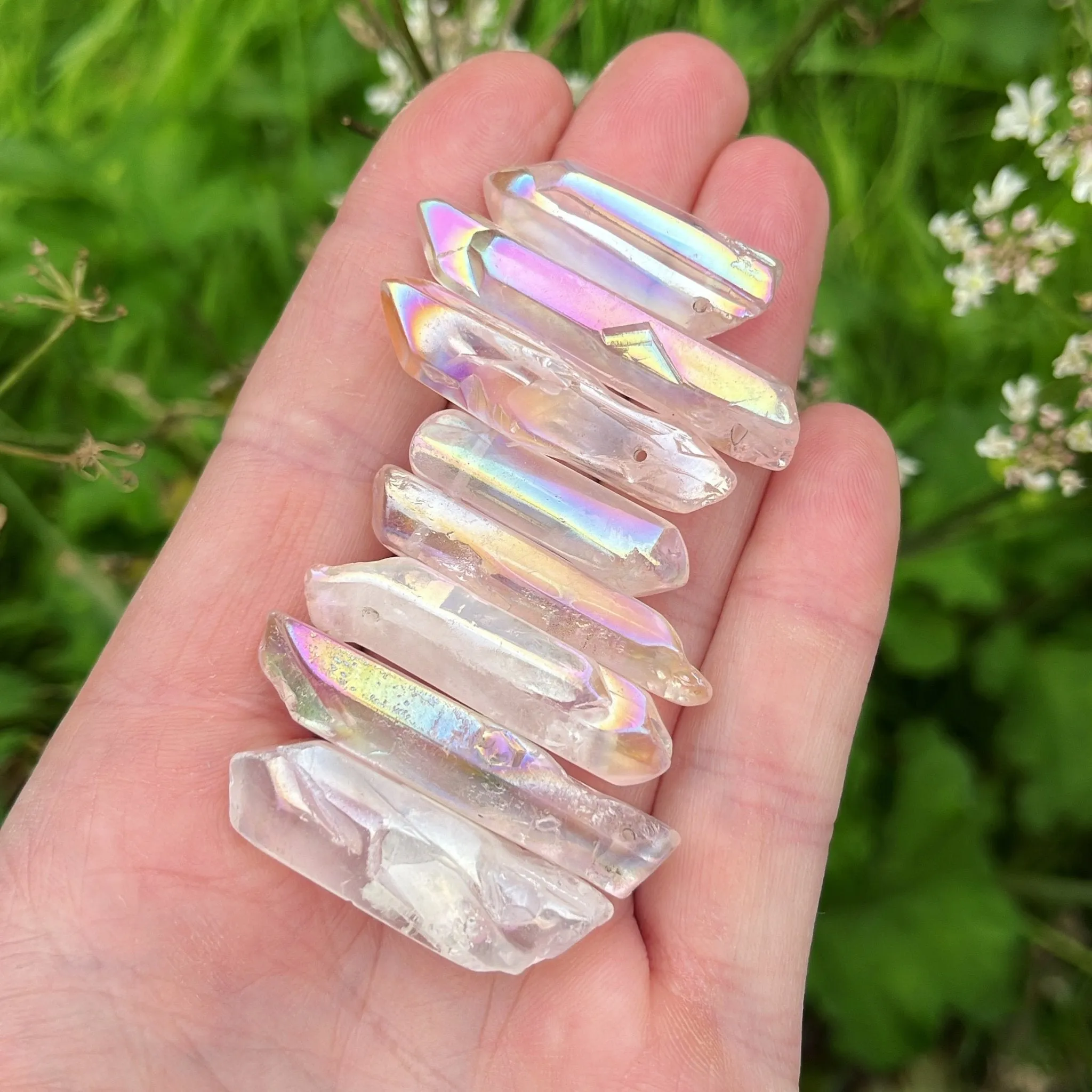 Mini Aura Clear Quartz Point (Drilled)