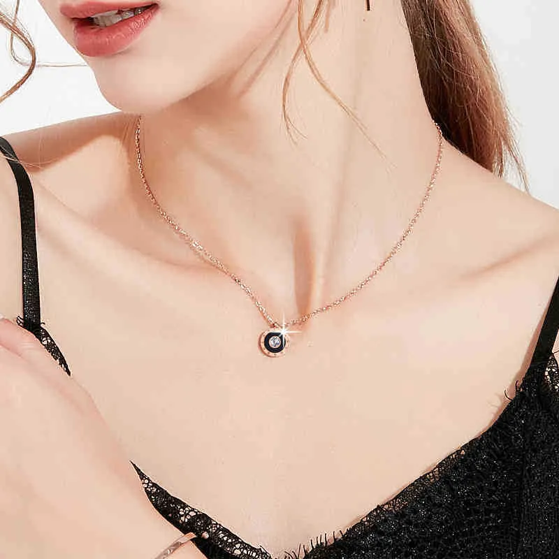 Minimal Zircon Engraved Roman Script Charms Choker Collier Necklaces  Pendants For Women
