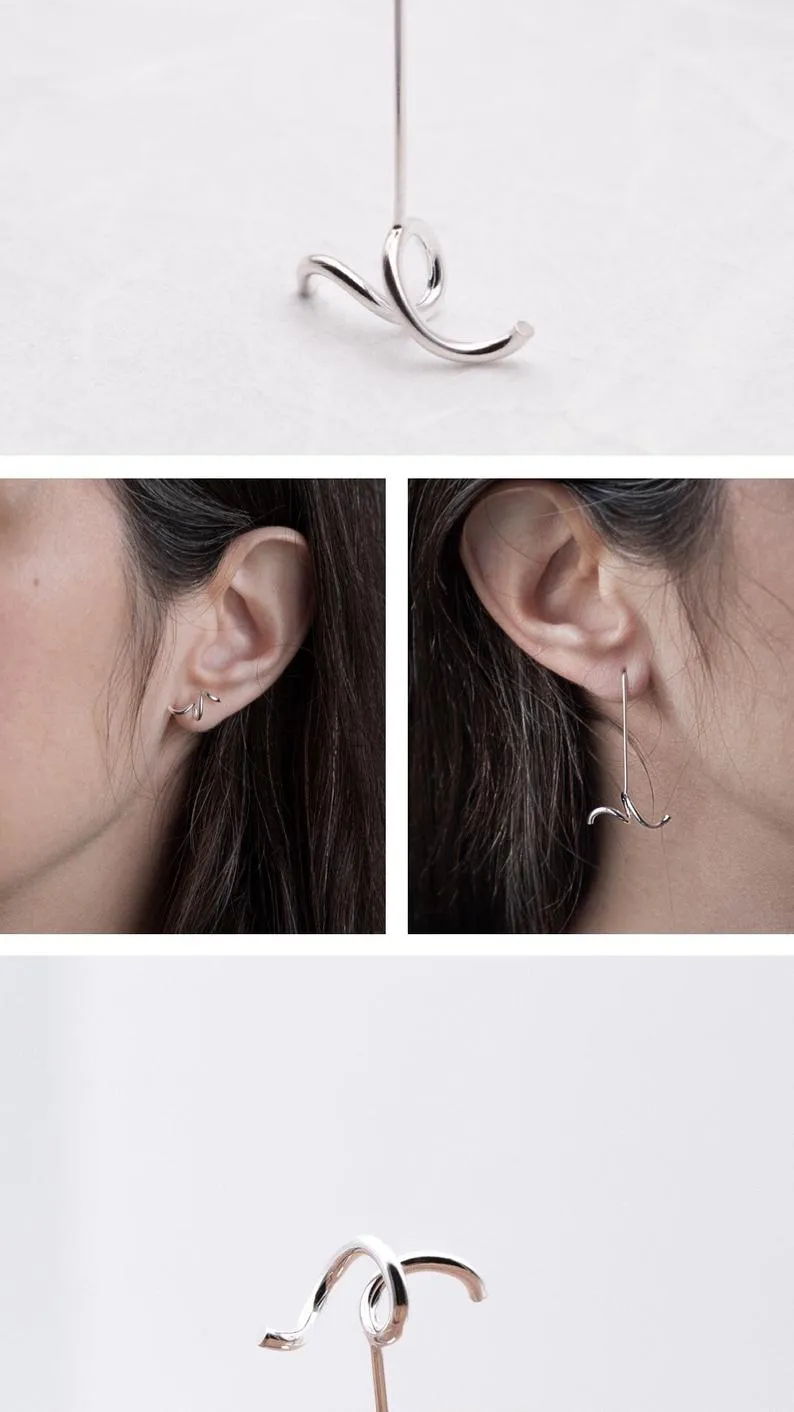 Mismatched earrings silver | Asymmetrical earrings N°3