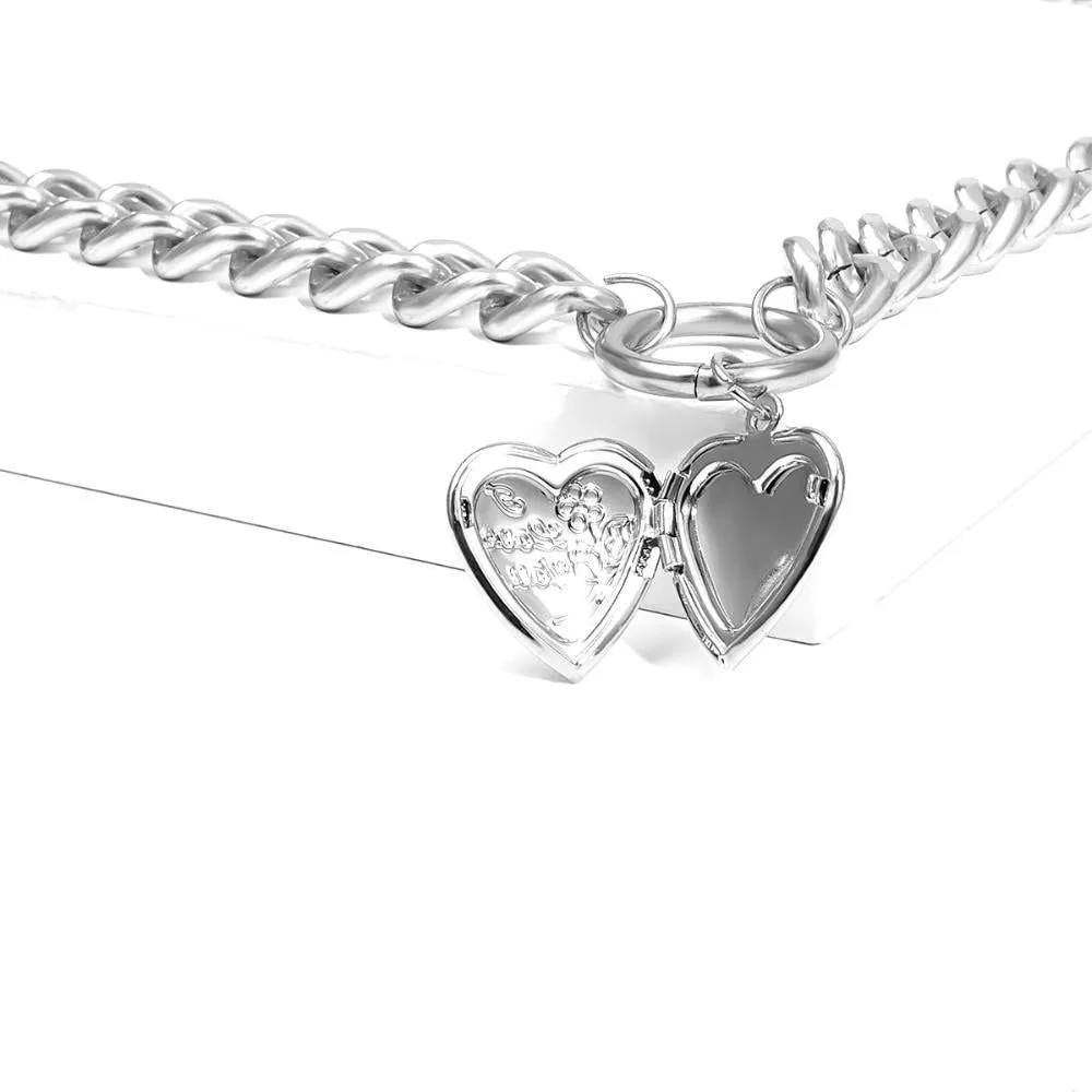 Multilayer Necklaces Charm Jewelry Punk Metal Heart