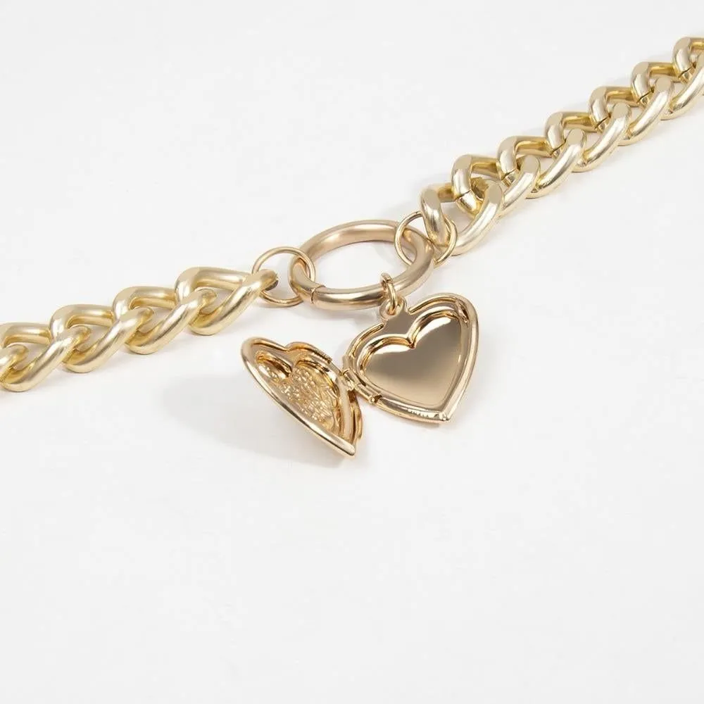 Multilayer Necklaces Charm Jewelry Punk Metal Heart