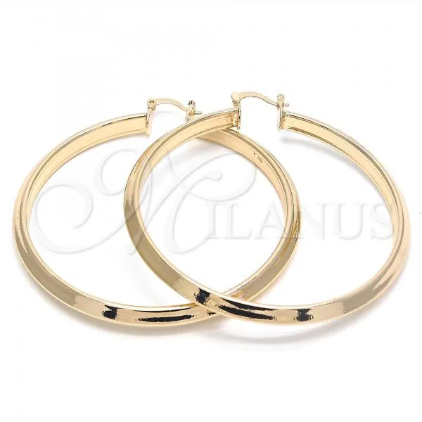 Oro Laminado Extra Large Hoop, Gold Filled Style Hollow Design, Polished, Golden Finish, 02.261.0050.70