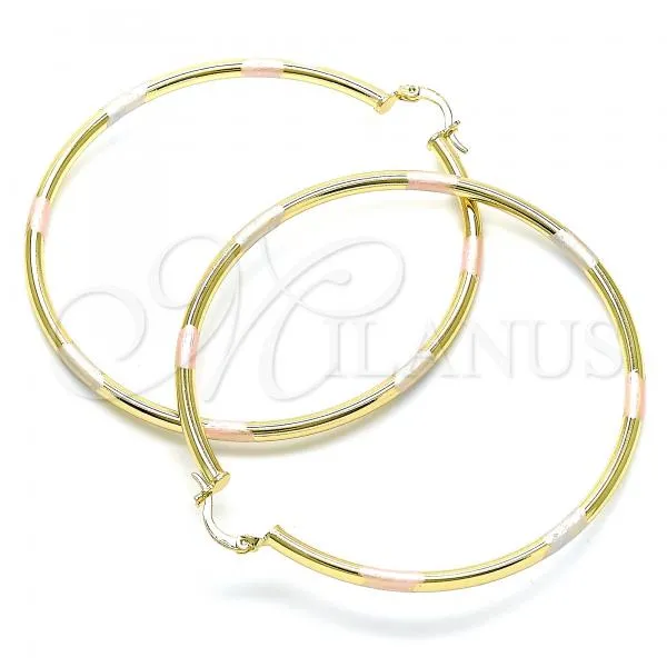 Oro Laminado Extra Large Hoop, Gold Filled Style Polished, Tricolor, 5.134.016.1.70