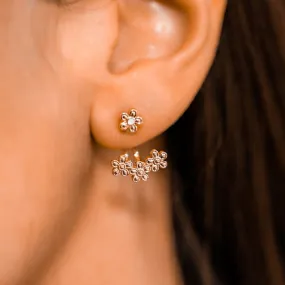 PURA VIDA OPAL DAISY EAR JACKET ROSE GOLD