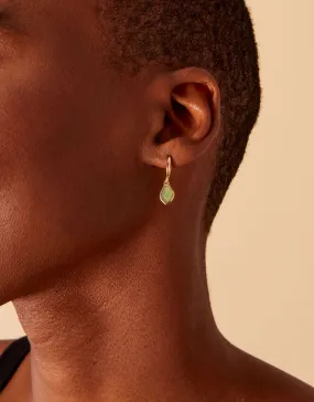 Real Gold Plated Z Boxed Irregular Semi Precious Stone Hoop Earrings For Women By Accessorize London
