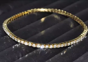 Rhinestone Anklet - Gold