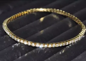Rhinestone Anklet - Gold
