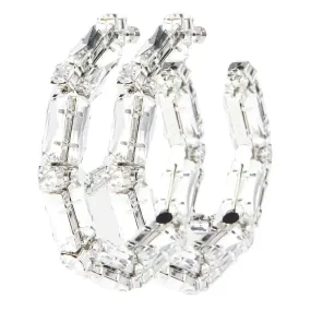 Rhinestone  Big Hoop Earrings