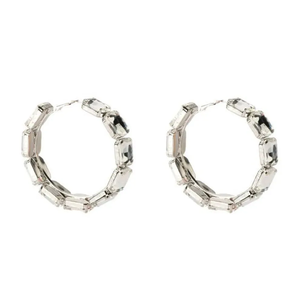 Rhinestone  Big Hoop Earrings