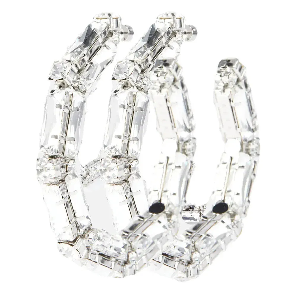 Rhinestone  Big Hoop Earrings