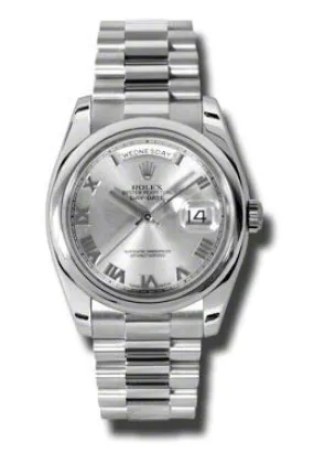 Rolex Day-Date Grey Dial Platinum President Automatic Men's Watch 118206GYRP