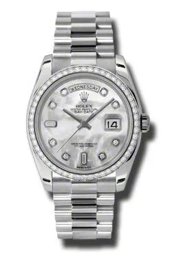 Rolex Day-Date Mother Of Pearl Dial Platinum President Automatic Ladies Watch 118346MDP