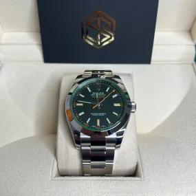 Rolex Milgauss 116400GV 2021 Black Dial Mint Condition Full Set Watch