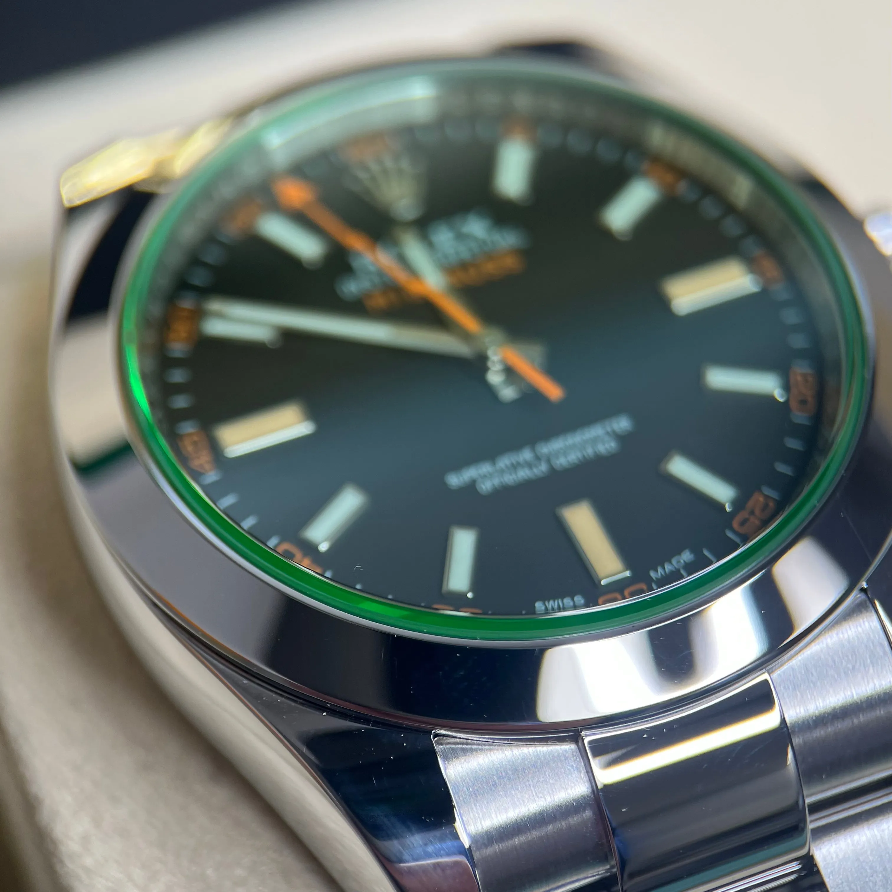 Rolex Milgauss 116400GV 2021 Black Dial Mint Condition Full Set Watch