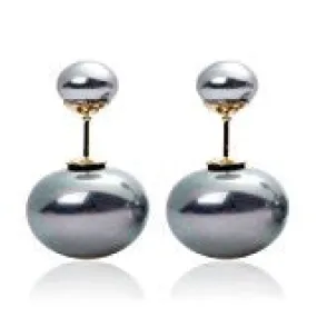 Sexy Sparkles Double Sided Front Back Peek A Boo Ball Earrings Ear Post Stud Ball Womens