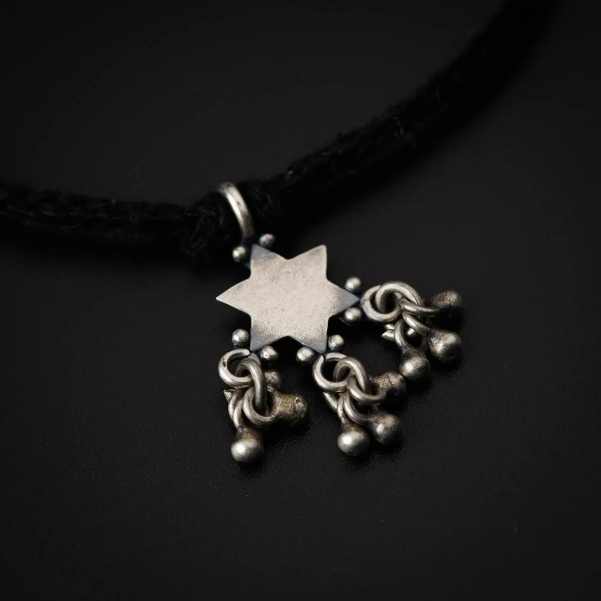 Silver Star Ghungroo Motif Anklet/Payal (Tie & Wear)