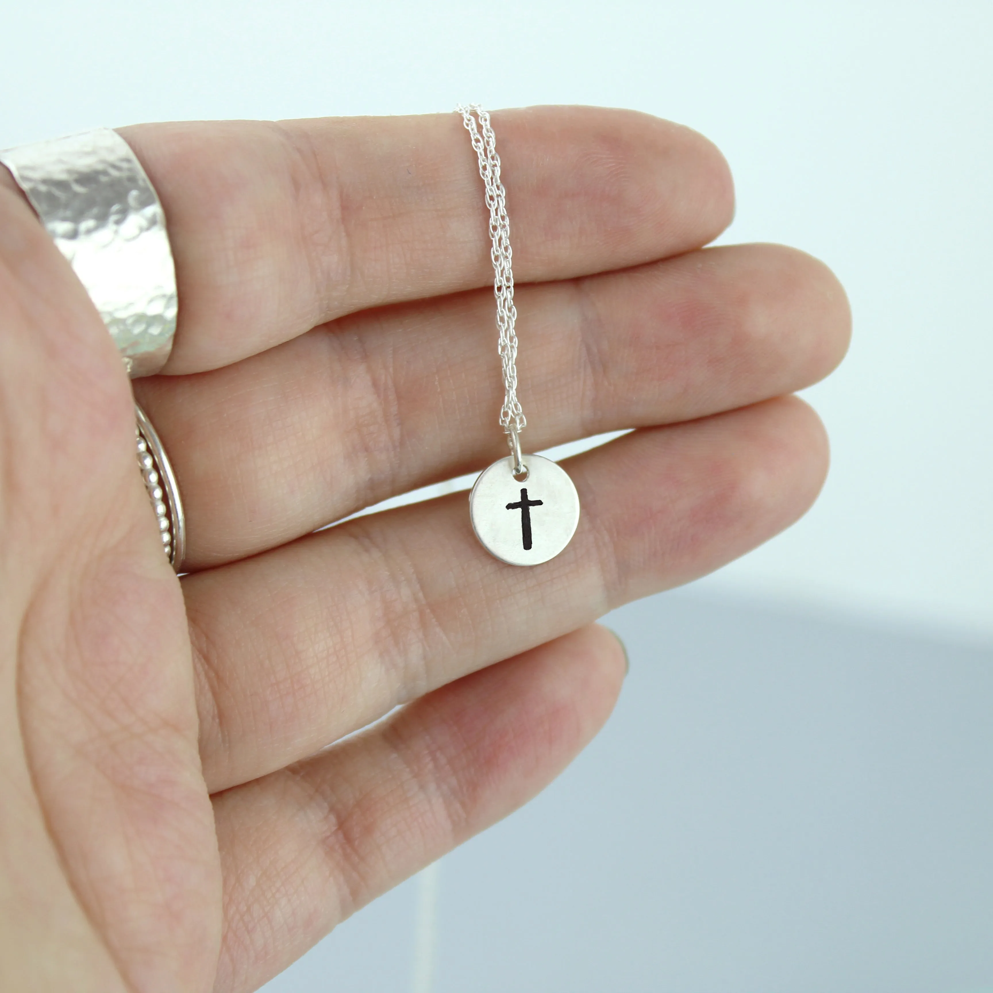 Simple Silver Cross Necklace