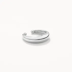 Slim Curve Single Ear Cuff in Silver