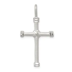 Solid Silver D.C Satin Finish 3-D Cross Pendant