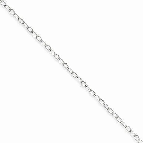 Sterling Silver Half Round Wire Curb Chain Anklet