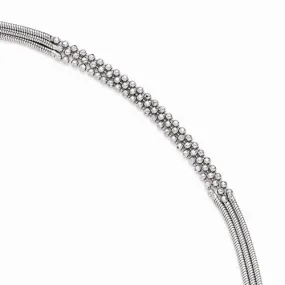 Sterling Silver Polished Three Strand Anklet