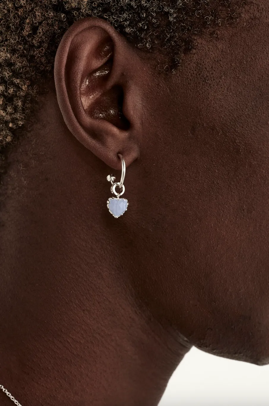 Stolen Girlfriends Club Jewellery - Love Anchor Earrings, Blue Lace Agate/ Sterling Silver