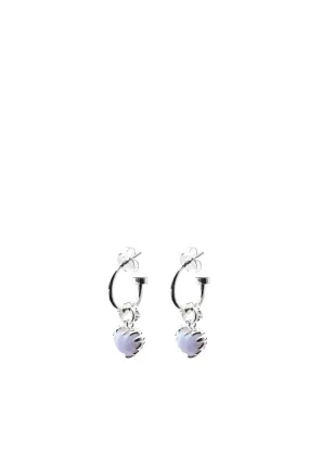 Stolen Girlfriends Club Jewellery - Love Anchor Earrings, Blue Lace Agate/ Sterling Silver