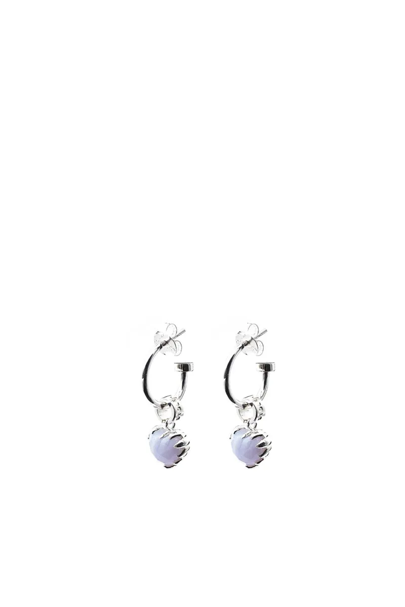 Stolen Girlfriends Club Jewellery - Love Anchor Earrings, Blue Lace Agate/ Sterling Silver