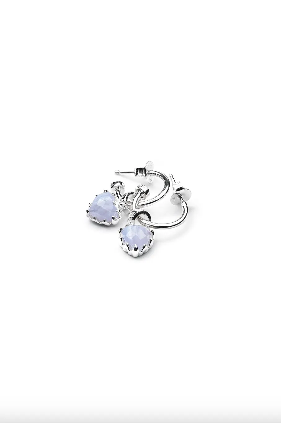 Stolen Girlfriends Club Jewellery - Love Anchor Earrings, Blue Lace Agate/ Sterling Silver