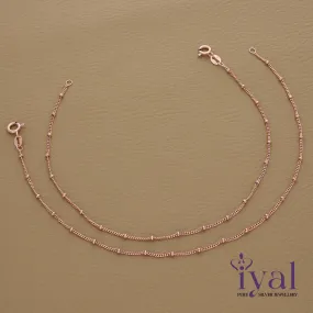 Super simple Rose Gold Polish Silver Anklet