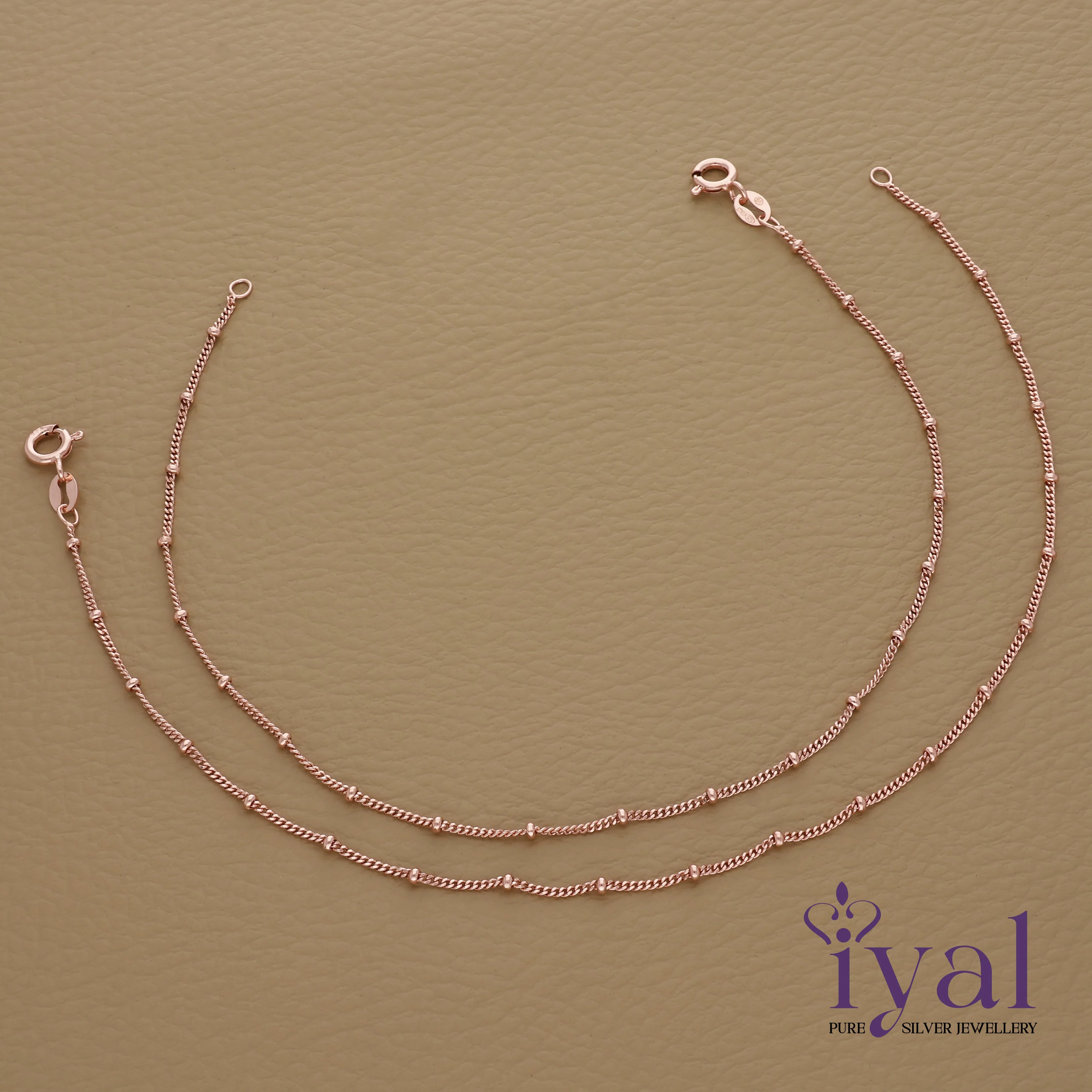 Super simple Rose Gold Polish Silver Anklet