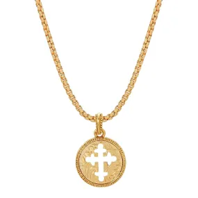 Symbols Of Faith Budded Gold Cross Pendant Necklace 20"