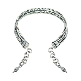 Tabra Jewelry 925 Sterling Silver Braided Adjustable Anklet Connector Chain AK30
