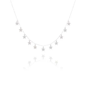 THE MAKERY STERLING SILVER MULTI STAR CHOKER NECKLACE