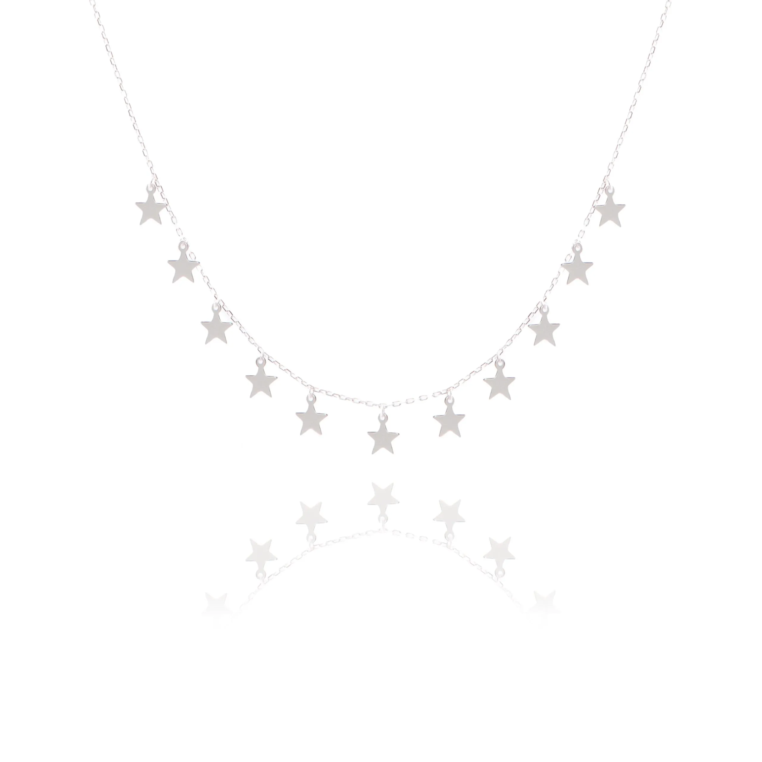 THE MAKERY STERLING SILVER MULTI STAR CHOKER NECKLACE